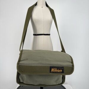Nikon ME FG Vintage Camera Bag Case Green Khaki Canvas OEM Genuine